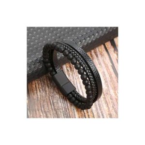 bracelet-cuir-et-pierre-noire