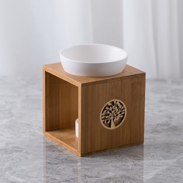 Brûle parfum en bambou et céramique