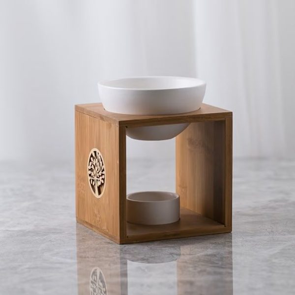 Brûle parfum en bambou et céramique – Image 2