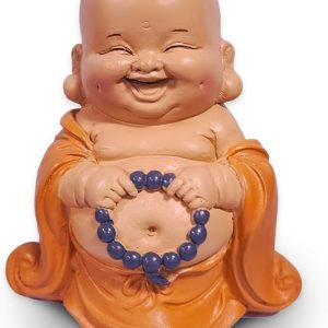 Statuette Bouddha Rieur avec Chapelet - Figurine inspirante et Joyeuse