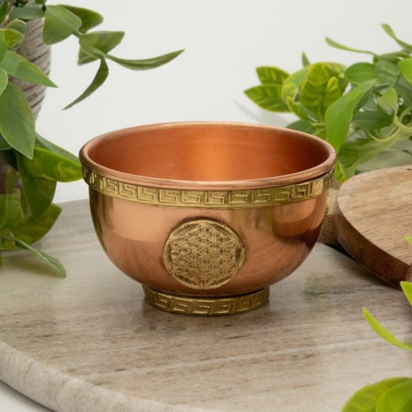 Brûleur d'encens tibétain en cuivre pur, Fleur de vie  7,5 cm – Image 3