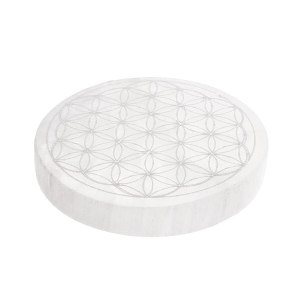 Plaque circulaire en sélénite Fleur de Vie – Image 2