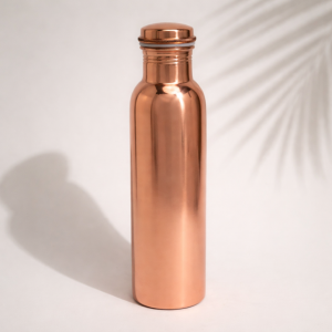 Bouteille d'eau en cuivre pur, polie avec soin, ± 950 ml