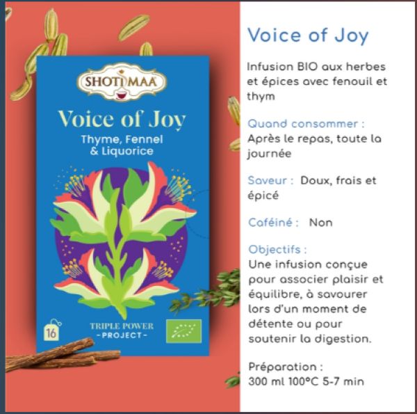 Tisane Bio Voice of Joy Shoti Maa | Infusion Réglisse, Fenouil & Épices – Image 2