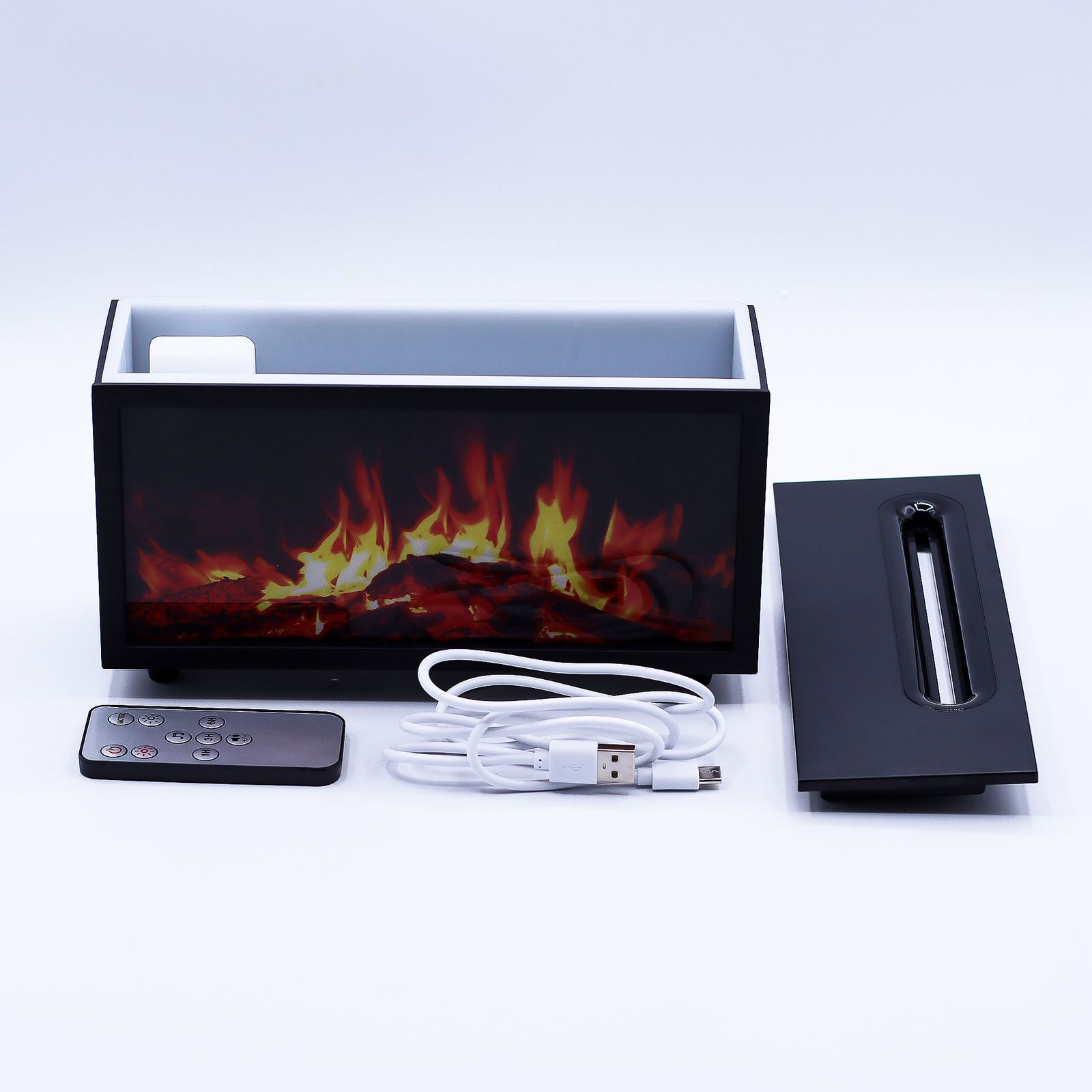 Diffuseur d'Arômes Effet Flamme & Chant d'Oiseaux — Noir, USB, Changement de Couleurs – Image 2