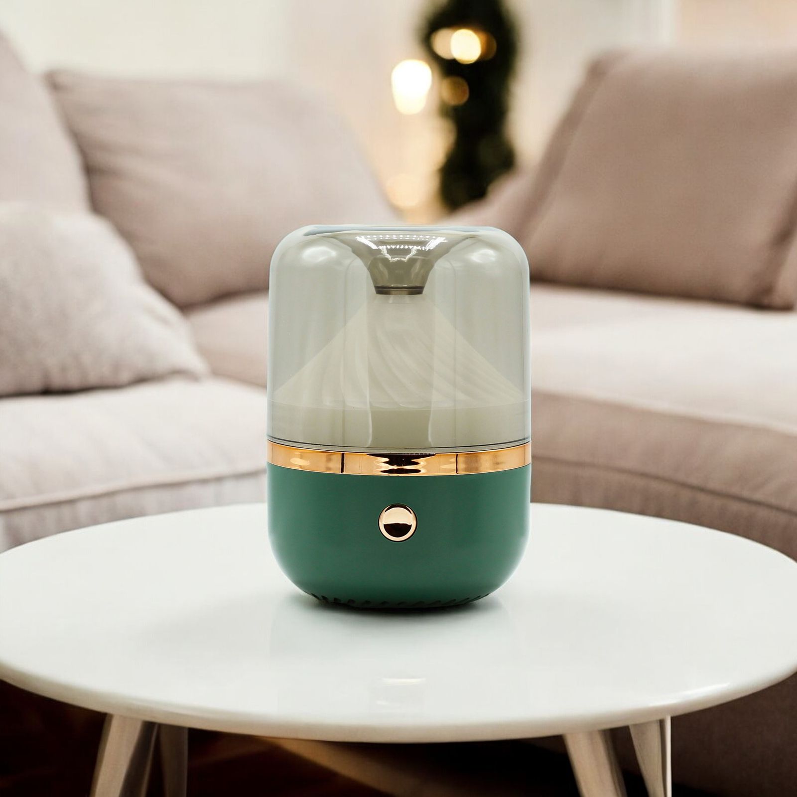 Diffuseur d'Huiles essentielles Ultrasonique "Urban" Vert et Bronze — USB & Changement de Couleurs – Image 3
