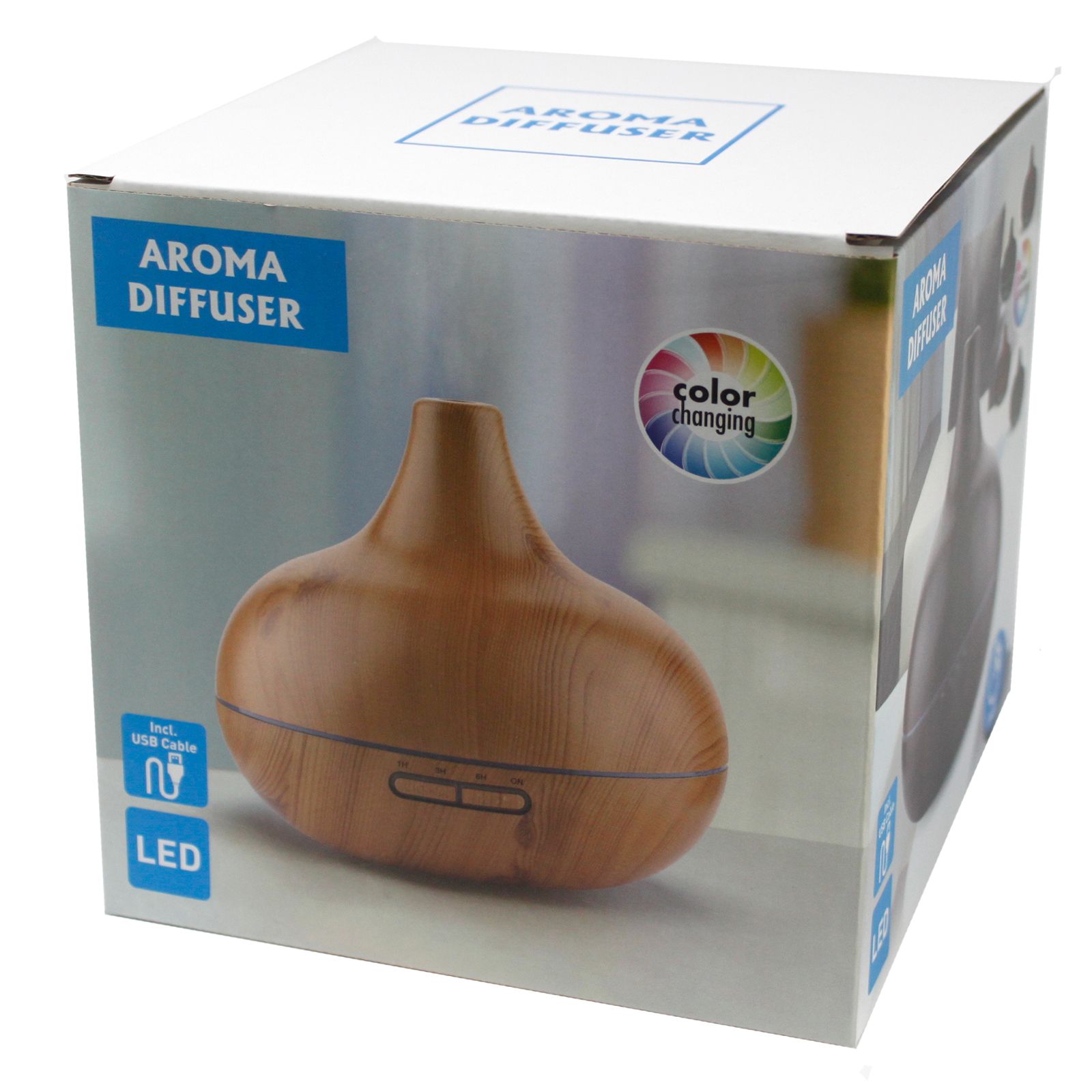 Diffuseur d'Huiles Essentielles Ultrasonique "Aarhus" (USB, LED & Minuterie) – Image 2