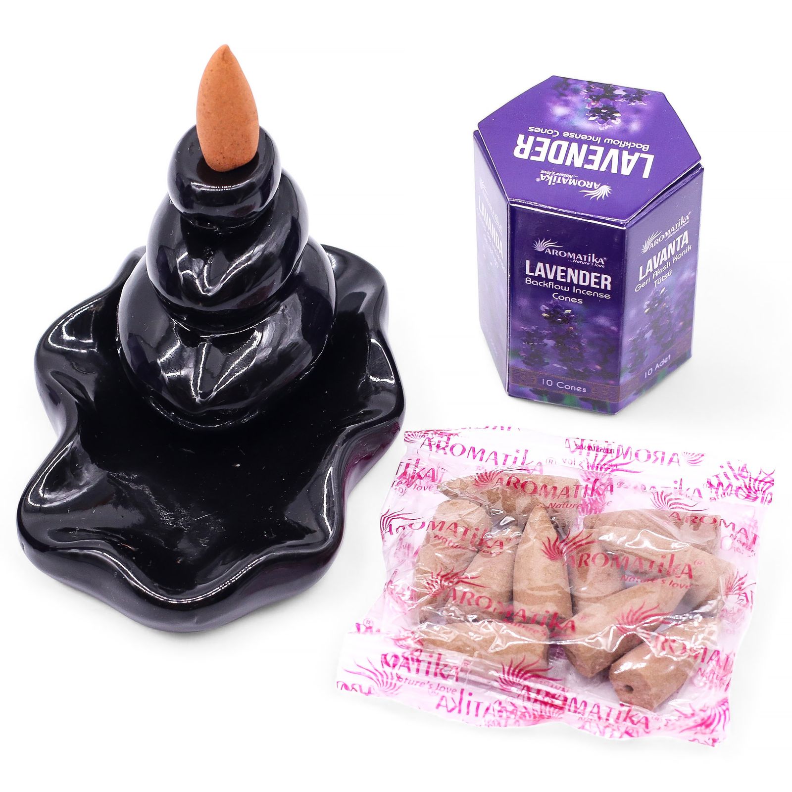Cône d'Encens à Reflux Masala — Lavande (Paquet de 10) – Image 5